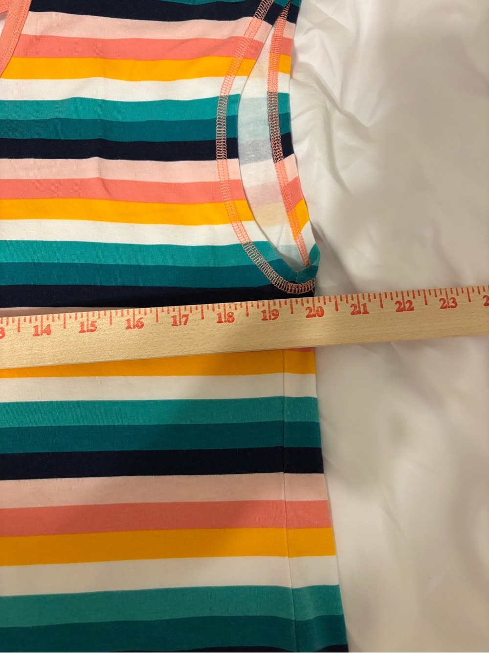 T by Talbots Striped Criss Cross Back Tee Multicolor Cotton Modal Top L - Picture 4 of 8